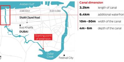 Kaart Dubai kanal