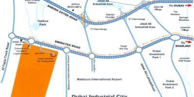 Kaart Dubai tööstuslik linn