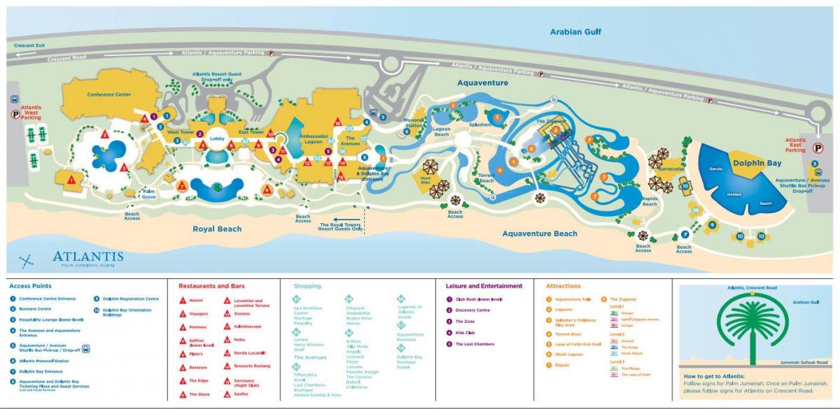 kaart Atlantis Dubai