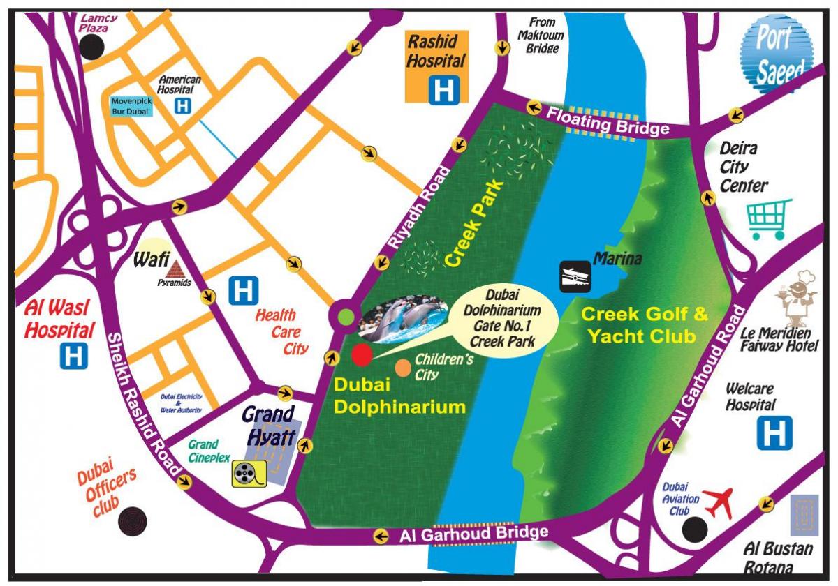 Dolphin show Dubai asukoht kaardil