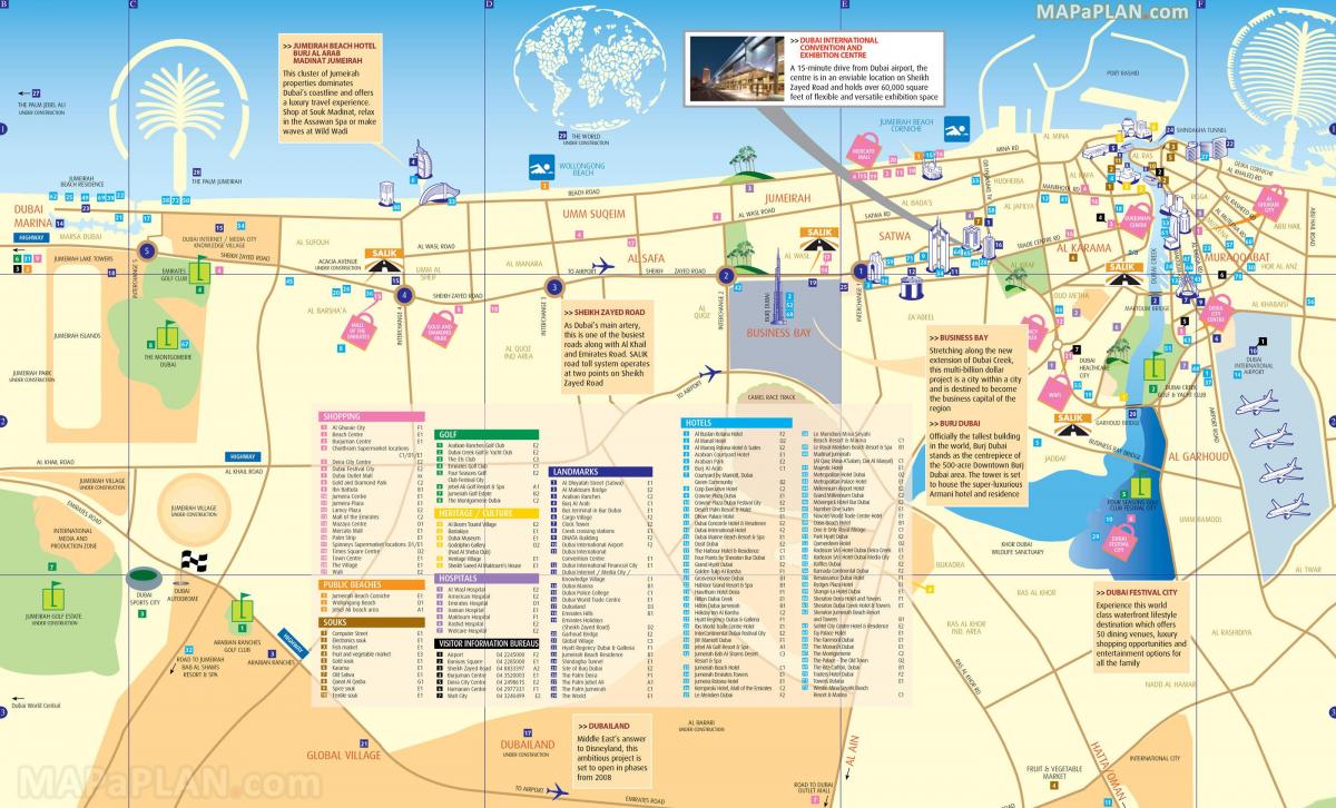 rahvusvaheline linna Dubai kaart