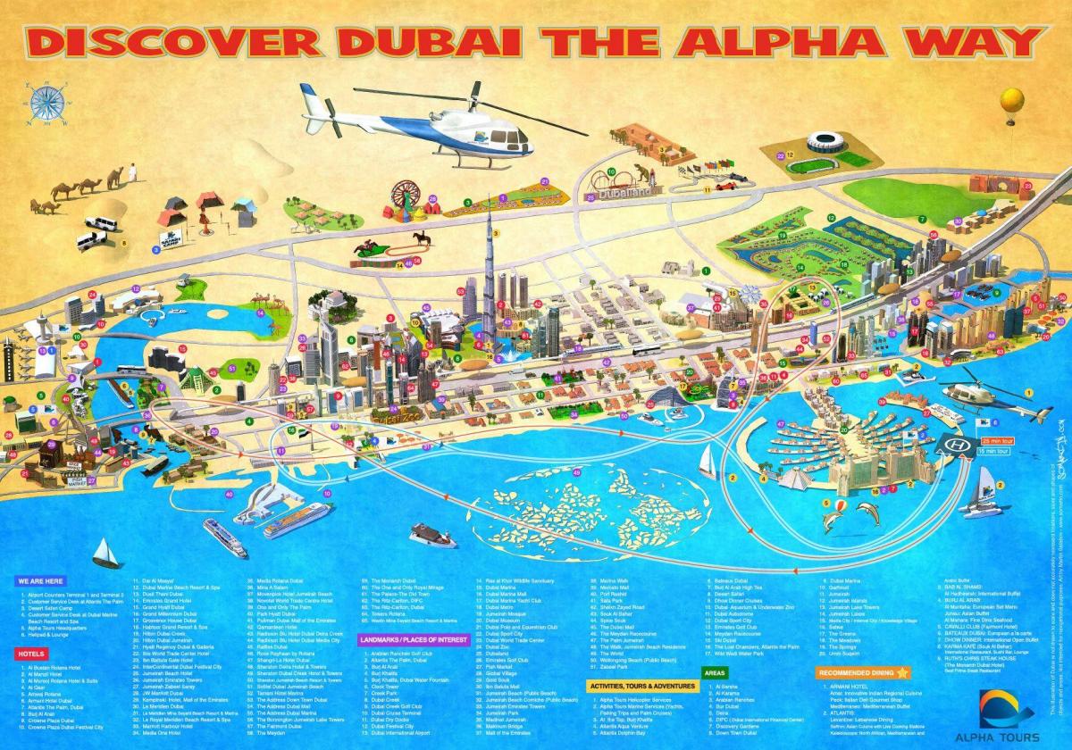 Dubai vaatamisväärsuste kaardil