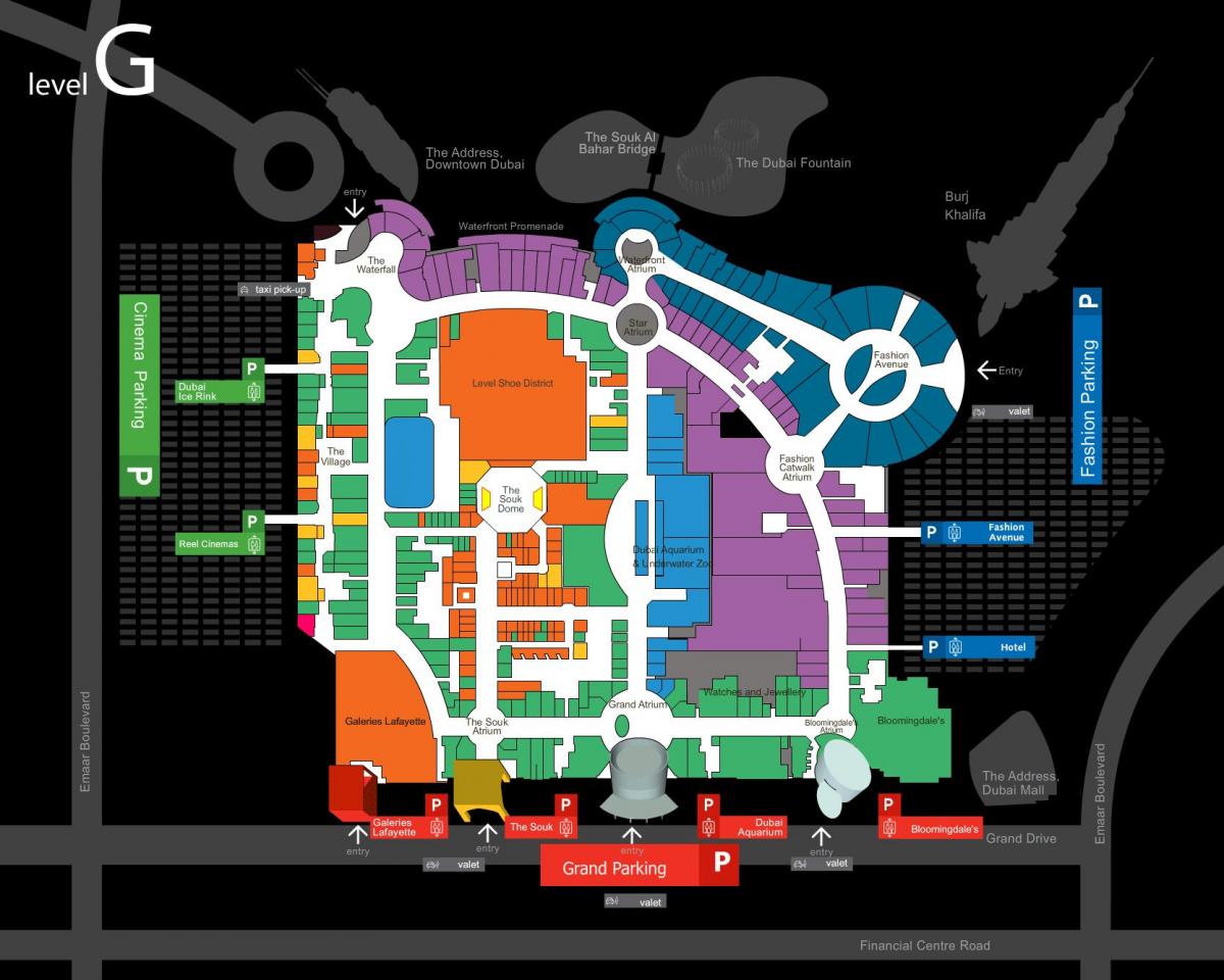 kaart Dubai mall