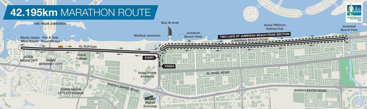 kaart Dubai maraton