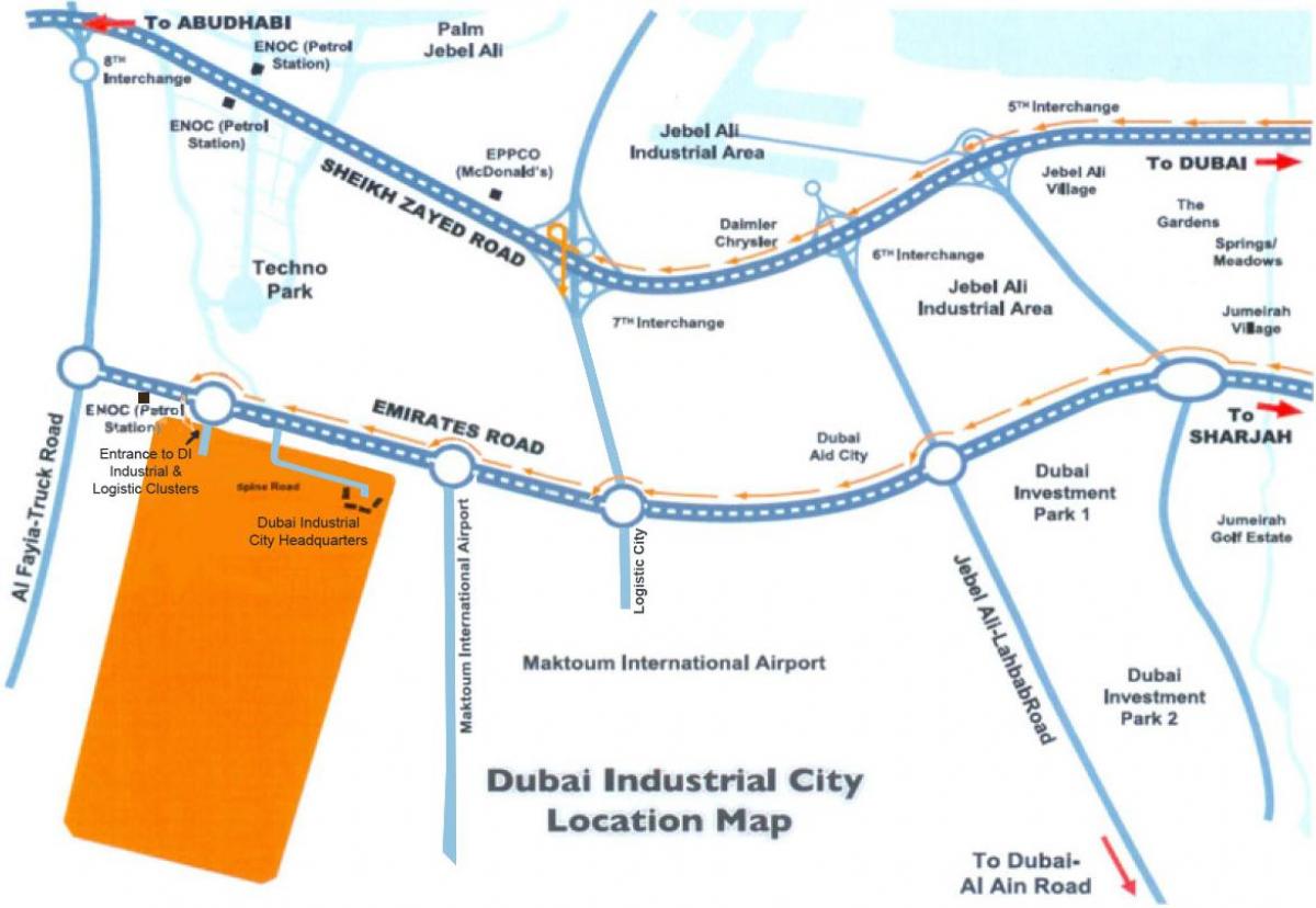 kaart Dubai tööstuslik linn