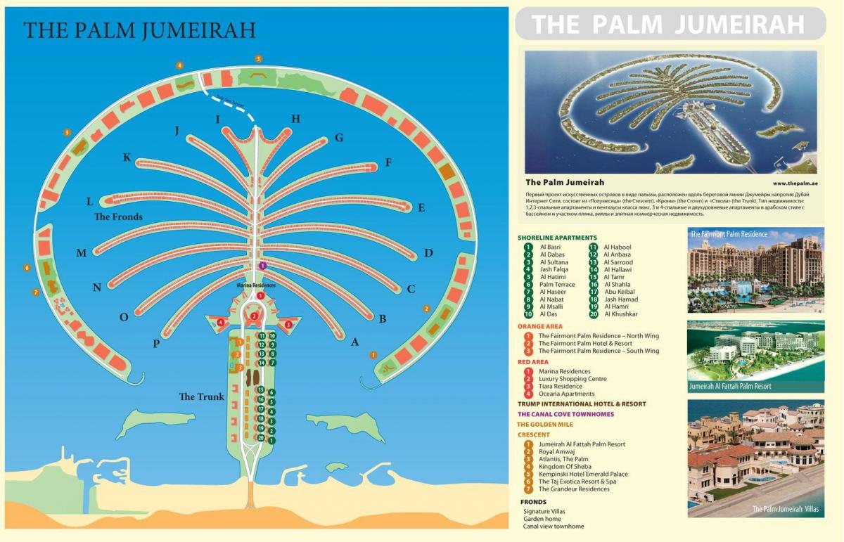 kaart Palm Jumeirah Dubai