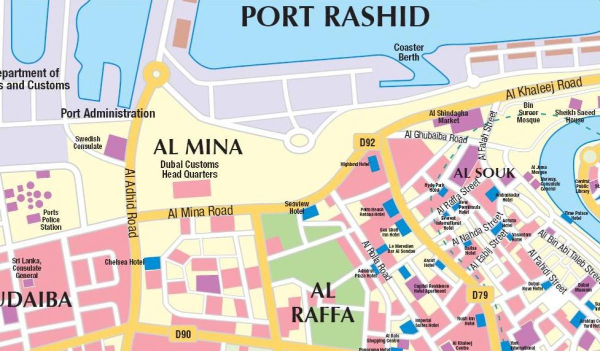 Dubai sadam kaart